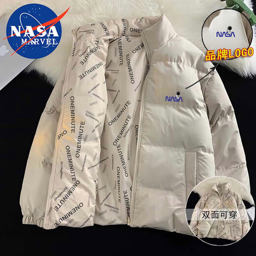 NASA MARVEL cotton-padded coat, men's cotton-padded coat, winter coat, versatile thickened warm bread coat, double-sided couple wear, casual cotton-padded jacket
