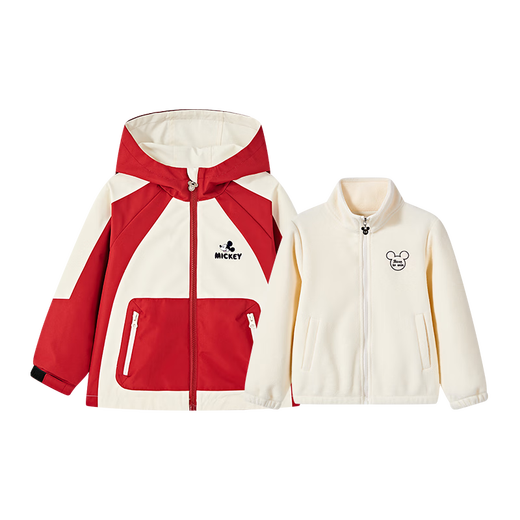 Disney children's coat, three wear, 2025 season and autumn new style, girls' daily splicing suit, children's two-piece set