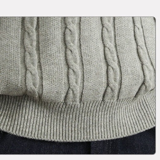 Playboy Thick Line Henley Collar Sweater Men's Autumn and Winter Lazy Twist Knitwear American Fake Two-Piece Bottoming Shirt Dark Gray XL