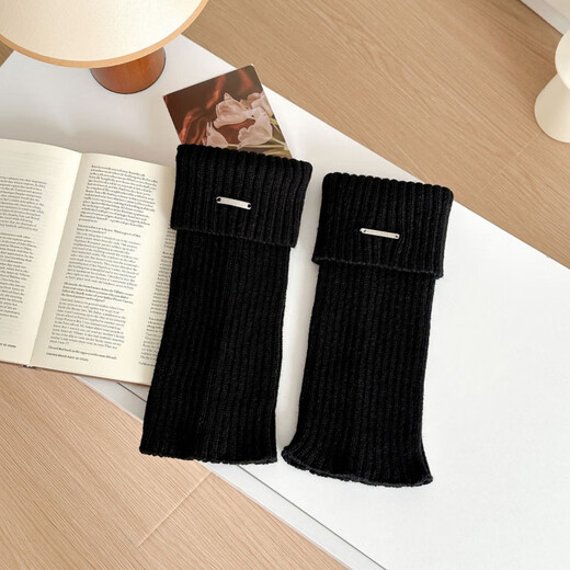 Zhuanying white metal pile socks women's autumn and winter knitted socks versatile y2k wear leg warmer socks wholesale white one size