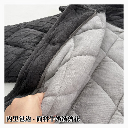 随阅睡衣男士冬季加绒加厚爸爸棉袄冬天牛奶绒保暖家居服中老年人套装 N9926F蓝 牛奶绒 升级加厚 L 码 90-120斤