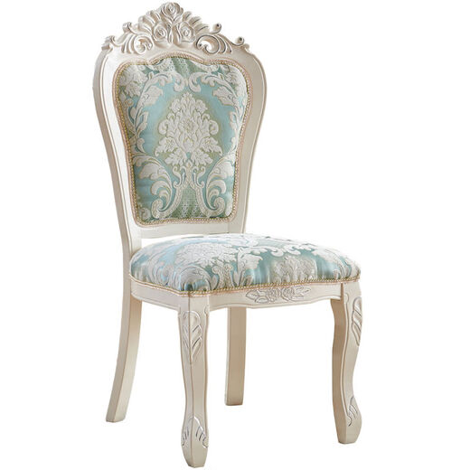 Yusenyi Dining Chair Dressing Desk Nail Art Back Stool Comfortable Home Dining Chair Lake Blue Silver Elegant Blue