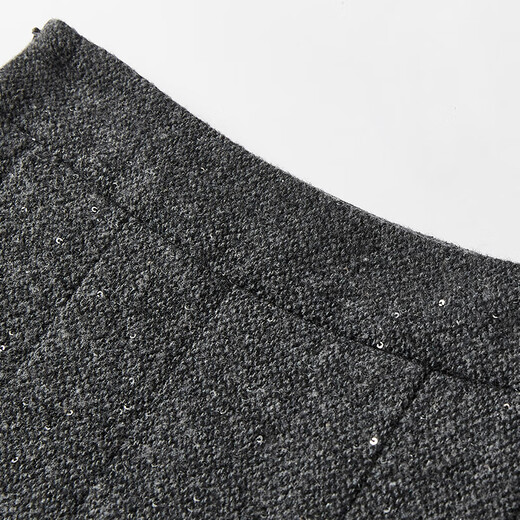 Xiangying gray small fragrant style vest suit for women 2025 winter new style including wool skirt miu series two-piece set dark gray M