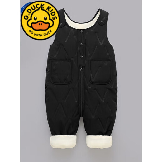 G.DUCKKIDS children's overalls for boys and girls in autumn and winter all-in-one velvet cotton pants for babies with open stalls for children and infants thickened outer pants, bean green and velvet thickened 80 (recommended for 12 to 18 months)