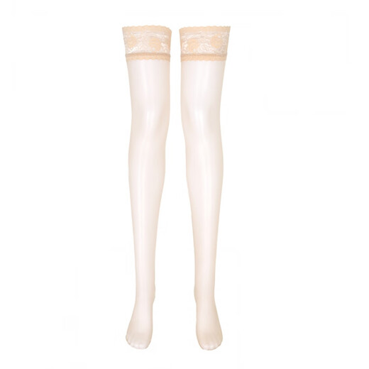 Lai Mi Silky 0.01 Long Stockings Women's Sexy Retro Lace Non-Slip High Knee Socks Black BLACK M F (Thigh Circumference 60c)