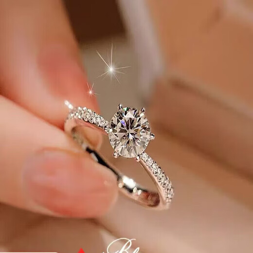 Chow Tai Fook PT950 platinum classic six-claw diamond ring for women light luxury platinum wedding engagement ring gift main stone one carat six-claw women's ring