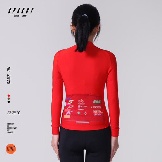 Spakct new cycling clothing road mountain bike men's and women's sports autumn and winter windproof warm tops GAME ON-Red XL