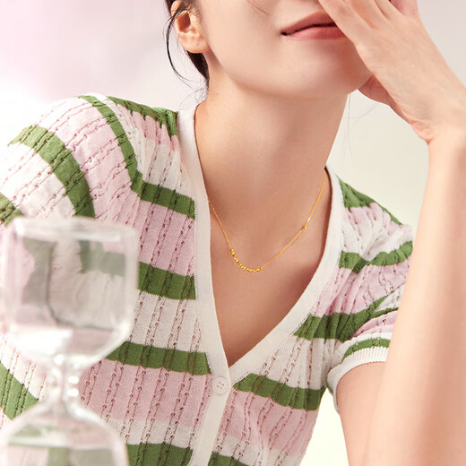 Saturday Fu 5G craftsmanship gold necklace women's gold pendant price A0610917 about 2.59g 40+5cm