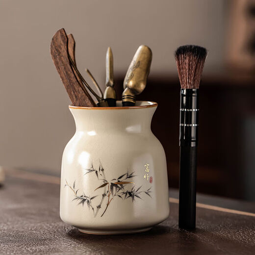 Nitu Ru Kiln Tea Ceremony Six Gentlemen Tea Clips Tea Pens Teaspoon Tea Knife Accessories Tea Supplies Six-piece Set Tools Ru Kiln Fuzhu Six Gentlemen