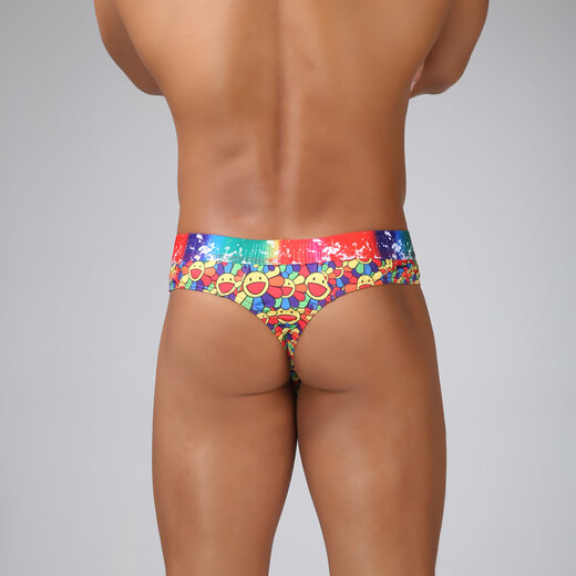 Long Night Men's Halloween Funny T-Pants Sexy 3D Sunflower Print U Protruding Bag T-Pants Xiangri M (68-75CM)