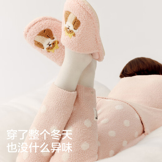 Banana velvet 520H children's cotton slippers for boys and girls, warm half-velvet animal city non-heel home slippers for autumn and winter giant panda play 36 suitable shoe size (35-36)