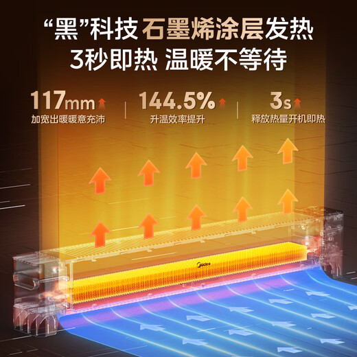 Midea APP smart graphene home baseboard heater remote control electric heater bathroom instant electric heater energy-saving heater whole house heating HDS22LYR