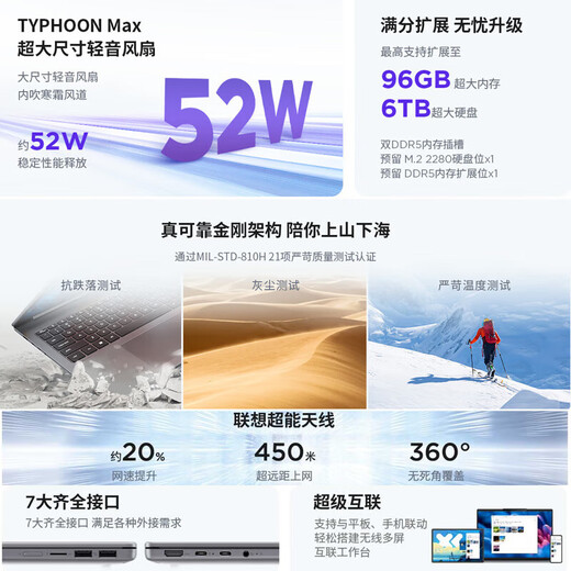 联想小新16/小新Pro16GT AI元启 2025新品可选补贴高性能轻薄笔记本电脑 学生手提办公本 标压酷睿 13代i7 32G 1T 升级｜小新16 高配 16英寸大屏