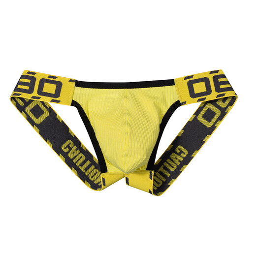 0850 Douyin Kuaishou live broadcast popular men's thong low-waist solid color cotton comfortable breathable underwear BS3209 yellow M