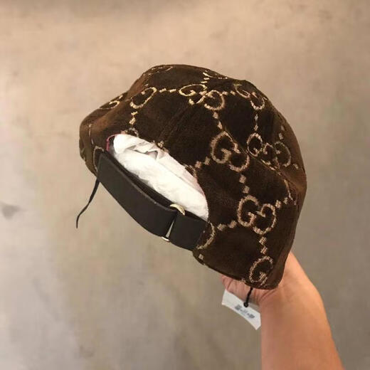Gucci (GUCCI) Women's Hat Sun Shade Adjustable Cotton Velvet Outdoor Daily Baseball Cap Fashion Brown S