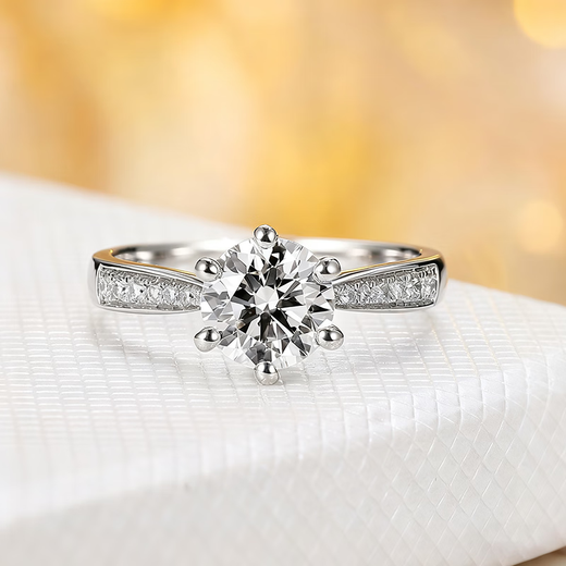 Diamond cultured diamond ring Pt950 platinum one carat diamond ring laboratory artificial diamond gift for girlfriend Silver 50 points Moissanite D/VVS/GRA certificate No. 8 ring