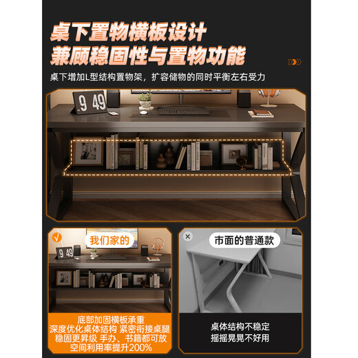 Tang Neng Youpin Double Computer Desk Side by Side Couple Gaming Table Desktop Bedroom Home Desk Work Table Long Combination Desk C-Leg Double Position Gaming Black 240CM