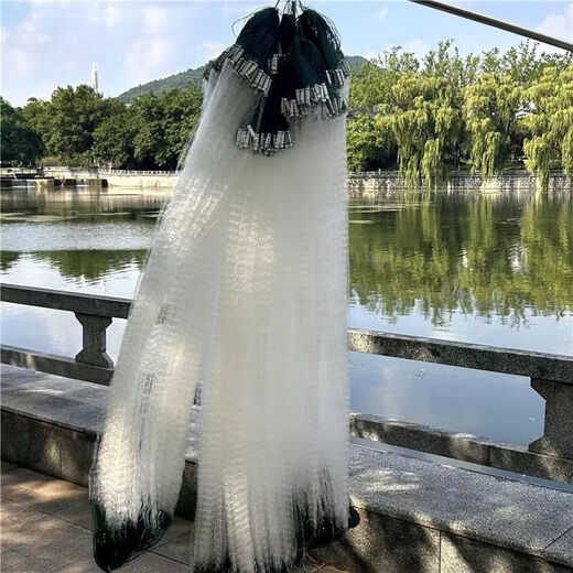 Luo Zhudou wire mesh fishing net three-layer sunken net single-layer floating net hanging fish net white striped crucian carp carp single-layer floating net 1 finger 6 meters 0.7 meters high