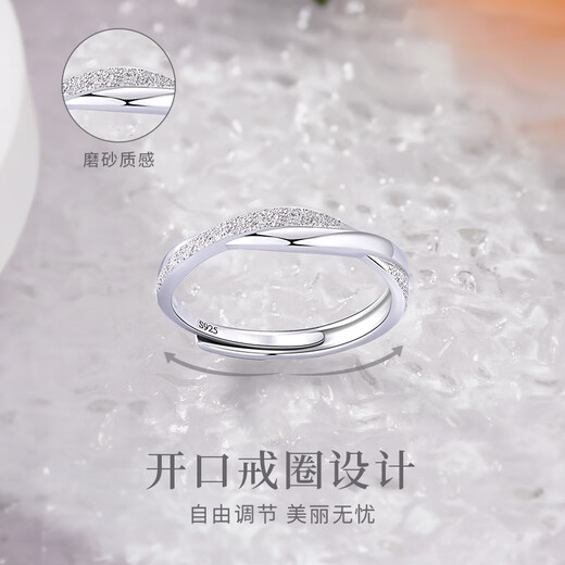 Zhen Shang Silver Chinese Gold Mobius Silver Ring Female Single Tail Ring Birthday Memorial Gift for Girlfriend and Wife S925