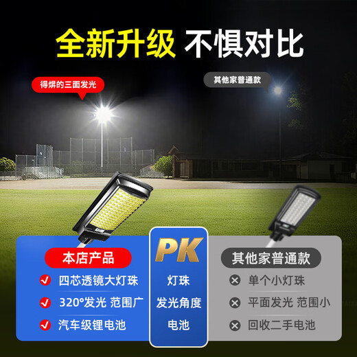 Deyan Solar Lighting Outdoor Courtyard Super Bright LED Street Light High Power Waterproof Human Body Radar Induction Lighting Integrated Curved Street Light