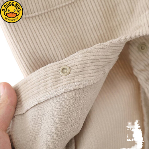 G.DUCKKIDS baby overalls spring and autumn infant jumpsuits 0 to 3 years old children's casual pants cute baby corduroy pants trendy khaki 73cm
