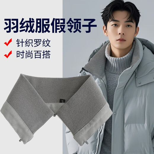 Geyale Down Jacket Collar Anti-Dirty Artifact Accessory Covered Collar Replacement Threaded Protective Cover Cotton Clothes Collar Protector Knitted Fake Collar Black + Free Thread Pack Button XL