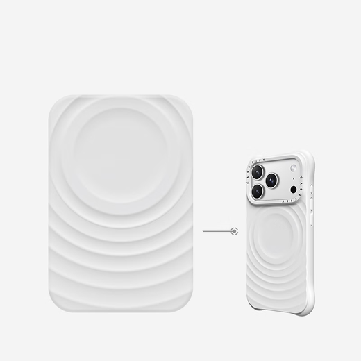 CASETIFY Solid Color Wave Phone Case MagSafe Compatible Silicone Phone Case Suitable for Apple iPhone17/16/15 Air/Plus/Pro/Max Phone Protective Case White Magsafe iPhone 17 Pro