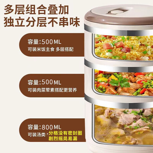 Bangjiewei lunch box insulated lunch box for office workers, microwaveable, large-capacity lunch box, insulated bucket, multi-layer packaging with meal delivery, portable one-piece, microwaveable, four layers