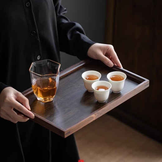 High-end Chinese-style tray bamboo rectangular Chinese-style coffee cup and tray hotel storage plate household tea cup and tray high quality-tea tray 50*38cm*2.5