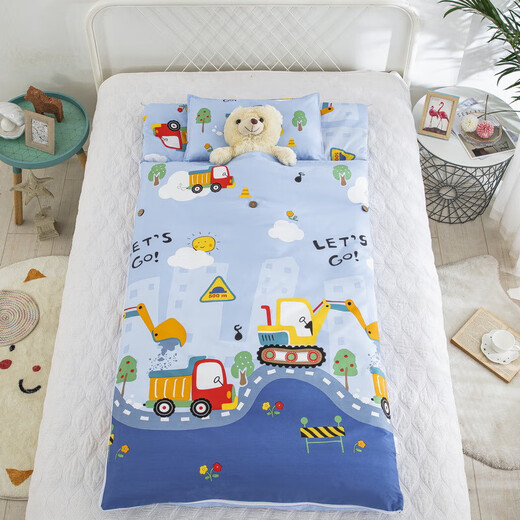 Children aged 0-12 years old student sleeping bag anti-kicking quilt autumn and winter plus velvet baby sleeping bag baby thickened winter universal four-season excavator soft and comfortable 80X150cm cotton mother-in-law liner