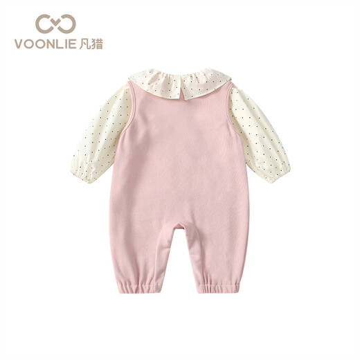 Fanlie Girls Overalls Suit Autumn 2025 New Fashionable Cute Baby Clothes Baby Two-piece Set Spring and Autumn Pink 80 cm