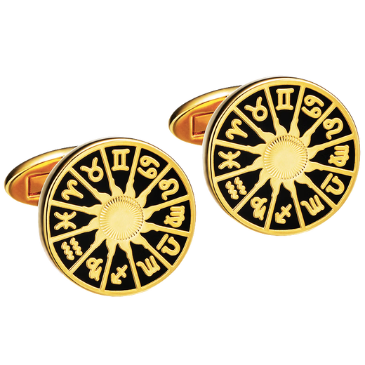 KFLK High-end Cufflinks French Shirt Twelve Constellations Guardian Cuff Nails Men's Cuff Buttons Cufflinks Golden Twelve Constellations K054