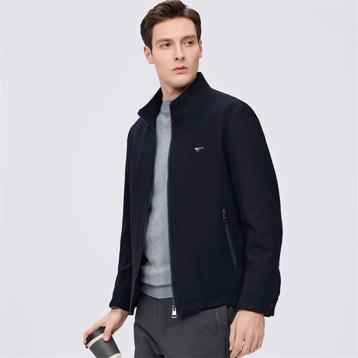 Septwolves Jacket Men's Autumn and Winter Short Stand Collar Woolen Jacket Commuting Versatile Warm Skin Friendly Soft and Comfortable Men's Clothing