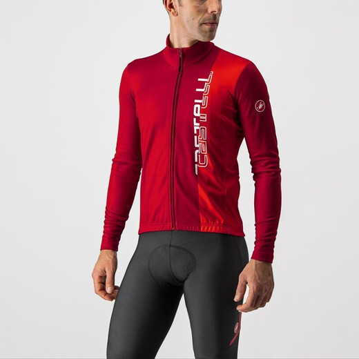 Castelli scorpion new winter velvet cycling jersey stand-collar long-sleeved cycling jersey competitive cycling top men's red cold-resistant plus velvet long-sleeved XL