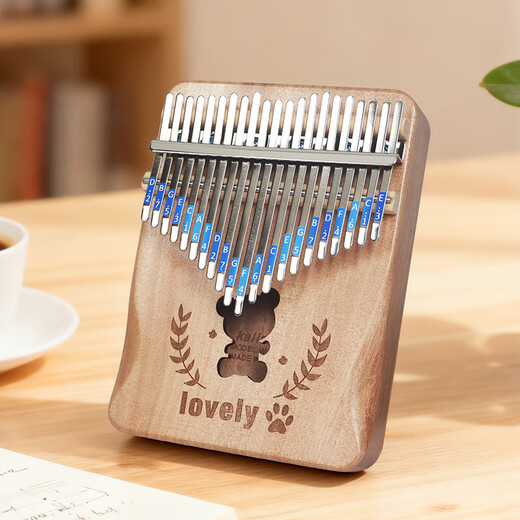 Yasisid拇指琴21音卡林巴琴成人儿童初学生日礼物玩具乐器森系小熊原木色