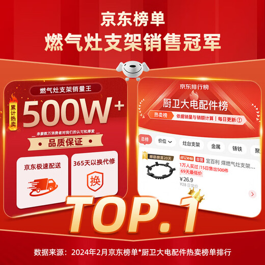 Yibaili gas stove bracket embedded anti-slip rack gas stove heightening shelf round bottom pointed bottom wok small milk pot flat bottom suitable for boss Vantage kitchen 202MM universal C005