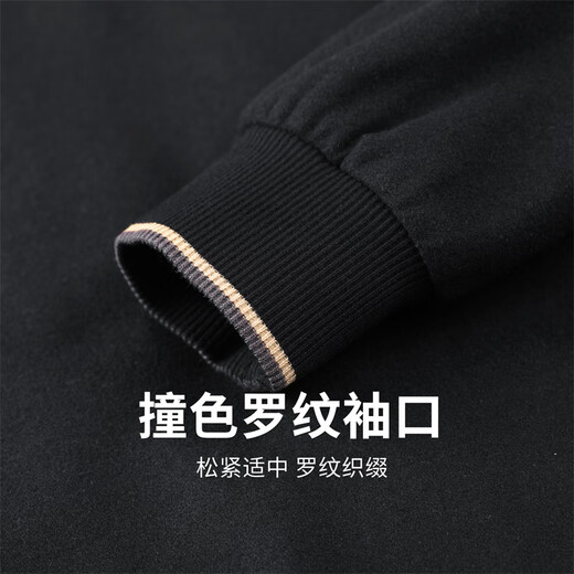 Dances with Wolves Goose Down Liner Baseball Collar Wool Jacket Men's 2025 Autumn and Winter New Warm Men's Jacket 1003 Black 001 XL (180)