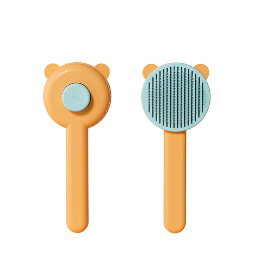 Cat comb, dog needle comb, pet-specific defloating brush, cleaning and unknotting cat hair comb, cat comb, yellow (rabbit ear model), no Specifications