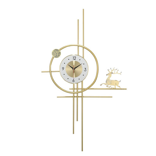 Psyche Nordic Light Luxury Clock Simple Clock Personalized Creative Fulu Zhongsheng Wall Decoration Clock Quartz Clock Wall Clock Large - Silent (width 60*height 98)