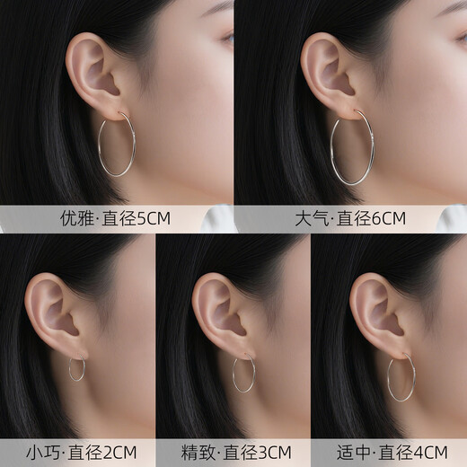 Yalundi large earrings for women sterling silver plain hoop earrings suitable for round faces 2025 new hot style high-end and light luxury