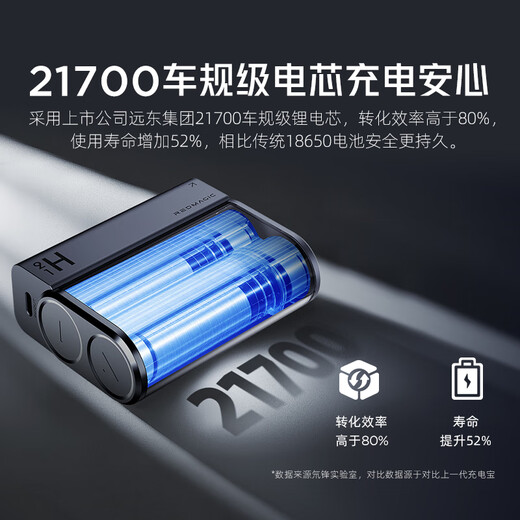 Nubia Red Magic Deuterium Front Energy Magic Block Power Bank 10,000 mAh, Apple 17 all-series fast charge, 45W two-way fast charge, digital display, built-in cable, portable, 3C certified, can be used on airplanes and high-speed trains