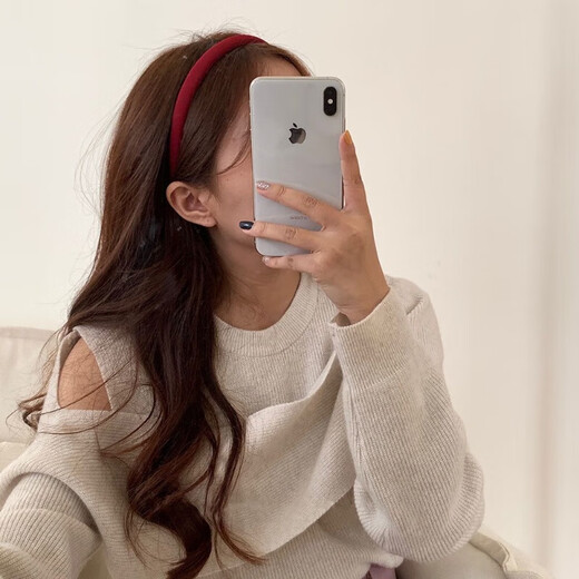 Korean temperament red sweet and thin hair hoop for women retro versatile outing hair press headband spring and autumn ins hairpin hair accessories burgundy 1 pack