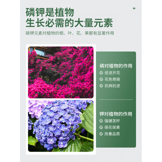 YWZR Potassium Dihydrogen Phosphate Fertilizer Flower Special Agricultural Plant Potted Flower-promoting Phosphorus Potassium Fertilizer Water-soluble Foliar Fertilizer Potassium Dihydrogen Phosphate 500g 4 cans Free Rooting Liquid + Vitality + Rooting Powder