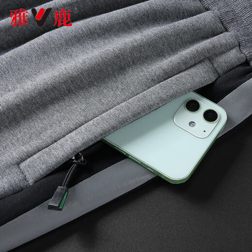 Yalu Sports Suit Men's Autumn and Winter Casual Velvet Thickened Men's Sweater Trousers Korean Style Trendy Cotton Two-piece Set Black Regular Spring and Autumn Two-piece Set XL Recommended 125-140Jin Jin is equal to 0.5 kg