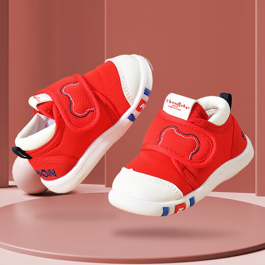 ThomBaker baby toddler shoes spring and autumn new baby shoes children's shoes functional shoes 1-2 years old stable shoes red size 16