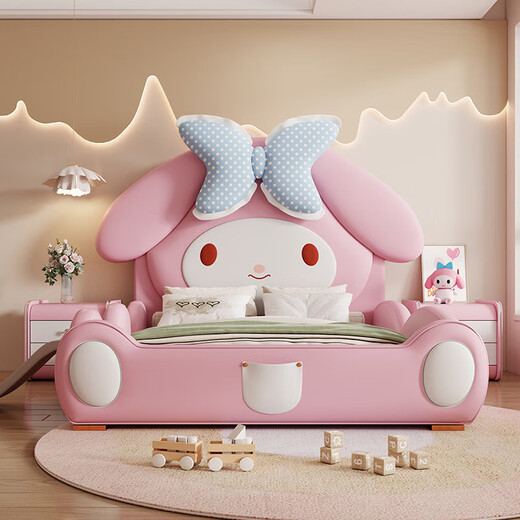 Ximengbao (X.M.B) Melody bed single bed for girls princess bedside bed extra wide crib with guardrail crib guardrail bed + latex mattress + bed cabinet 2 1500mm*1900mm x with