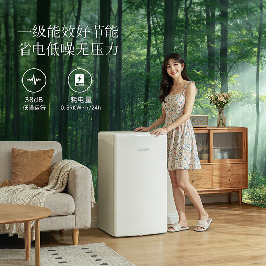 Candor Kaide retro ice refrigerator 97 liters small household automatic ice making ice bar refrigerator all-in-one machine first-class energy efficiency living room office mini refrigerator automatic ice making CDS-97 Max