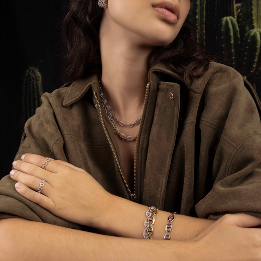 APM Monaco chain ring sailor ring women's index finger ring personalized s fashion jewelry birthday gift for girlfriend Silver size 52