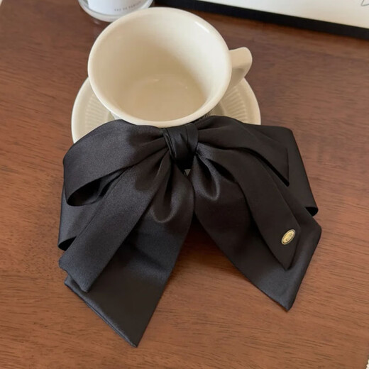 Li Qing Bow Ponytail Clip Satin Hairpin French Ribbon Hair Clip High-end Hair Accessories Back of the Head Hairpin Clip