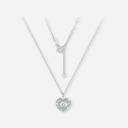 Saturday Fu PT950 platinum necklace for women platinum love pendant birthday gift B0622169 about 4.93g 40+5cm